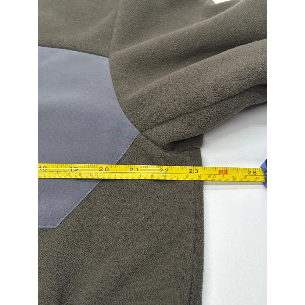 The North Face Mens Full Zip Sherpa Lined Fleece Jacket Olive Green Grey Large